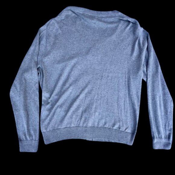 Chaps Button Front Cardigan Mens XL Heather Gray Pima Cotton Grandpa Academia - Picture 2 of 7